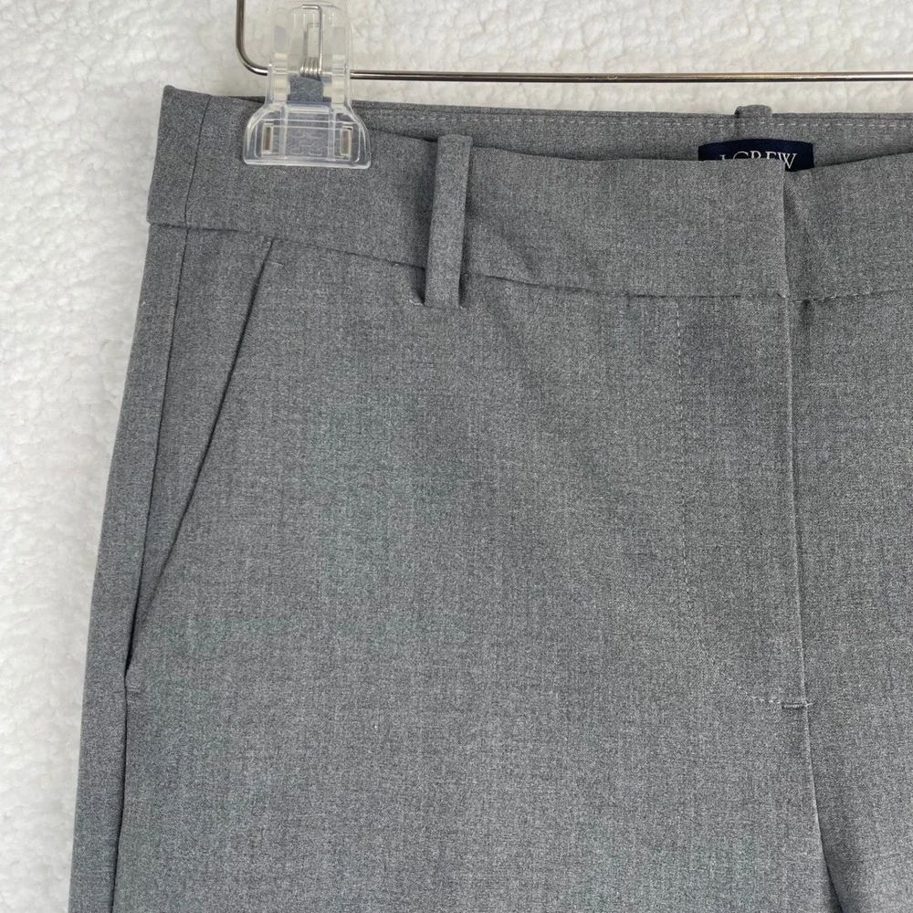 J.Crew Ruby Full-Length Pants Gray Slim Straight Dress Trousers Size 4 Career